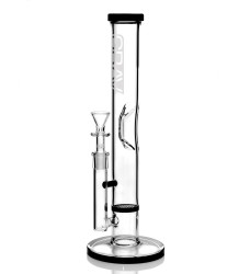 GRAV® Medium Straight Base w- Disc Water Pipe - Black Accent