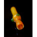 	4" Glass Chillum Pipe in Orange with blue dots