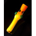 	4" Glass Chillum Pipe in Orange with blue dots