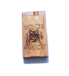 SMoke Meowt  finger wood dogout pipe with bat SMoke Meowt  finger wood dogout pipe with bat