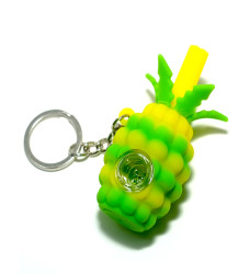 Pineapple Silicone Tobacco Pipe with keychain Pineapple Silicone Tobacco Pipe with keychain