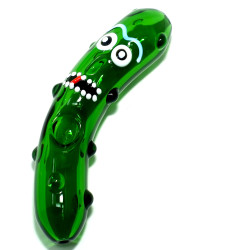 Pickle Bent Handmade Art Glass Spoon Pipe Pickle Bent Handmade Art Glass Spoon Pipe