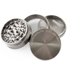 Chromium Crusher 2.5 Inch 4 Piece Tobacco Spice Herb Grinder - Gun Metal