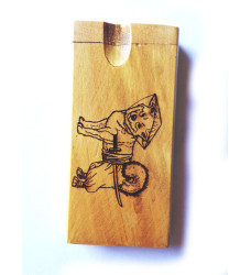Samurai dog Dugout wood hard cigarette box holder Samurai dog Dugout wood hard cigarette box holder