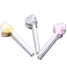Heart Shape Glass Oil Burner Pipe Set of 2 Heart Shape Glass Oil Burner Pipe Set of 2