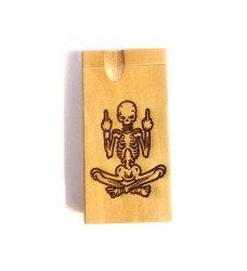 Skeleton middle finger wood dogout pipe with bat Skeleton middle finger wood dogout pipe with bat