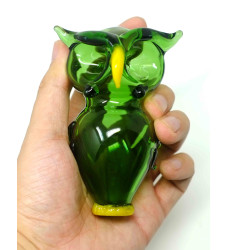 Owl Glass Pipe with Two Chambers Owl Glass Pipe with Two Chambers