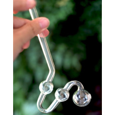 Glass Water Dog Oil Burner Pipes, 3 Chambers, 8 inch,  